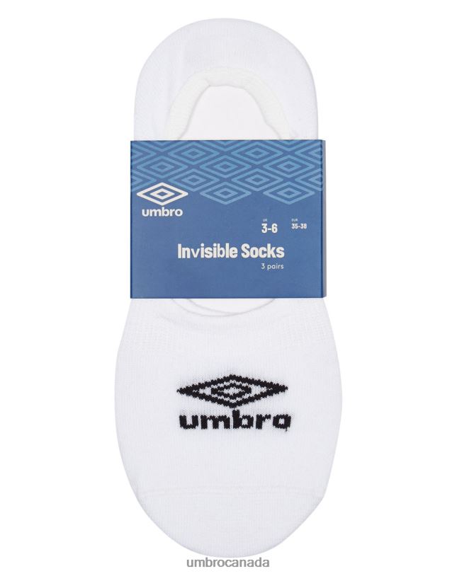 White/Black Accessories Trainer Socks 3 Pack Junior Kids Umbro 262Z8700