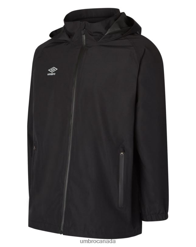 Black Clothing Club Essential Waterproof Jacket Junior Kids Umbro 262Z8695