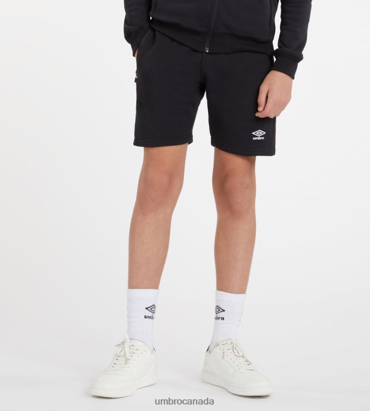 Black/White Clothing Club Leisure Jog Short Junior Kids Umbro 262Z8666