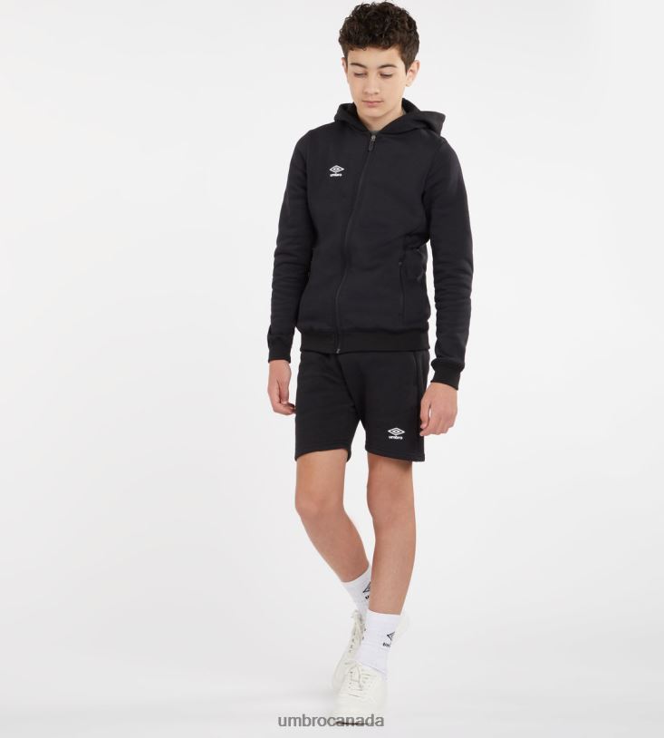 Black/White Clothing Club Leisure Jog Short Junior Kids Umbro 262Z8666