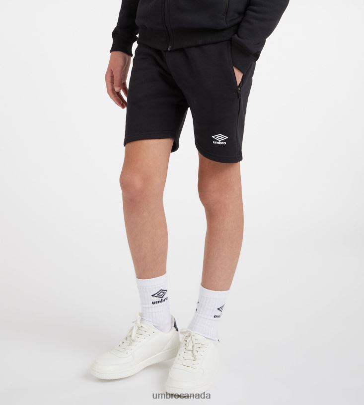Black/White Clothing Club Leisure Jog Short Junior Kids Umbro 262Z8666