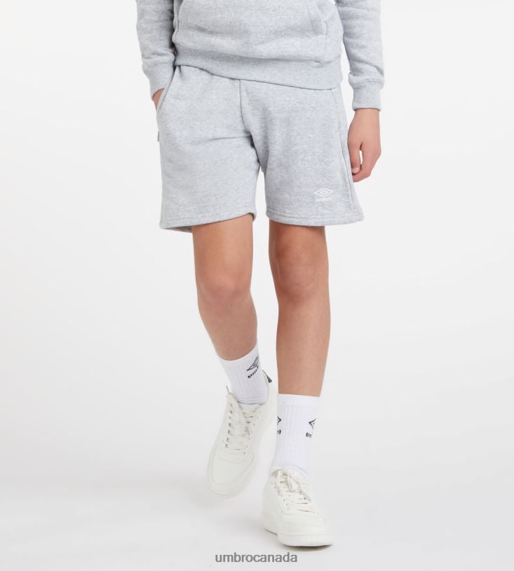 Grey Marl/White Clothing Club Leisure Jog Short Junior Kids Umbro 262Z8667