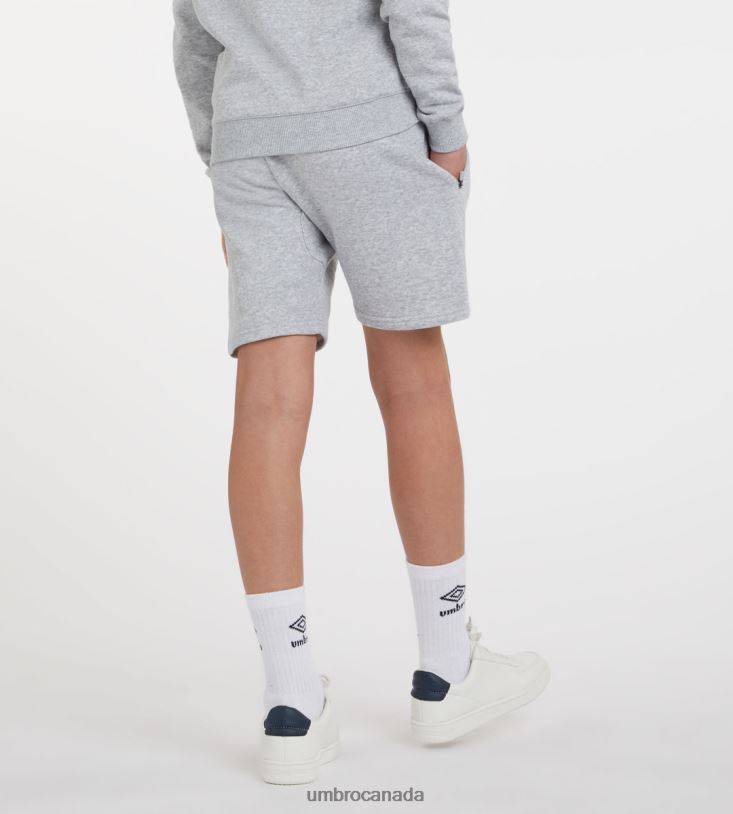 Grey Marl/White Clothing Club Leisure Jog Short Junior Kids Umbro 262Z8667