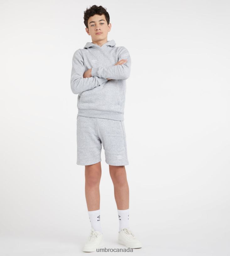 Grey Marl/White Clothing Club Leisure Jog Short Junior Kids Umbro 262Z8667