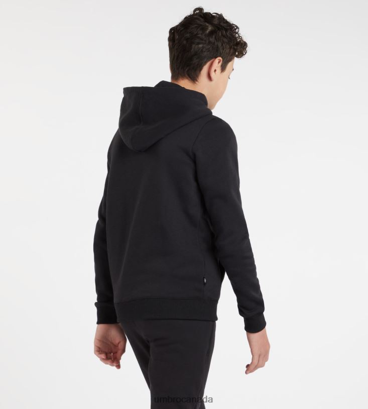 Black/White Clothing Club Leisure Hoody Junior Kids Umbro 262Z8608