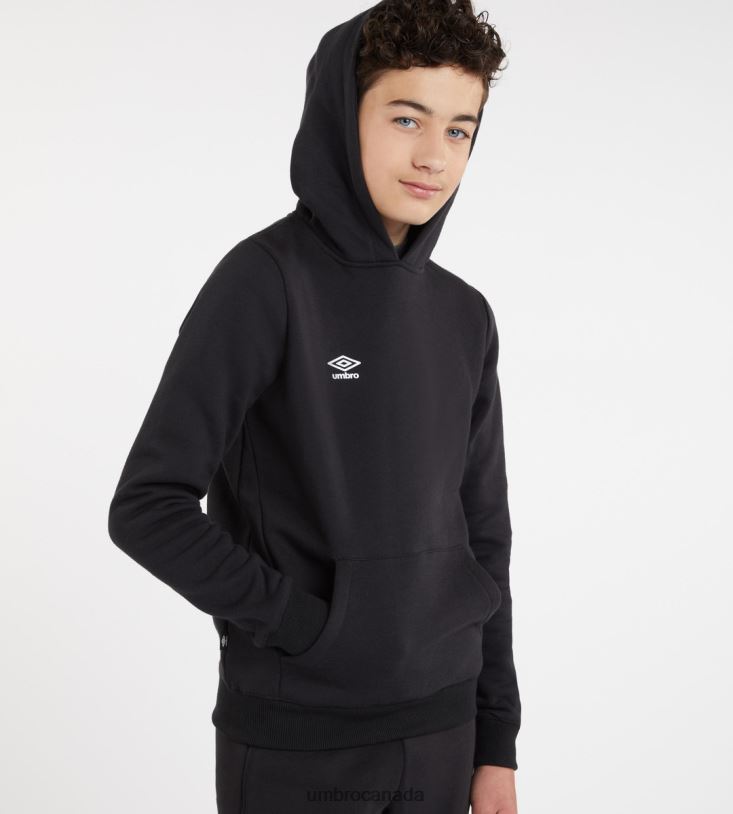 Black/White Clothing Club Leisure Hoody Junior Kids Umbro 262Z8608