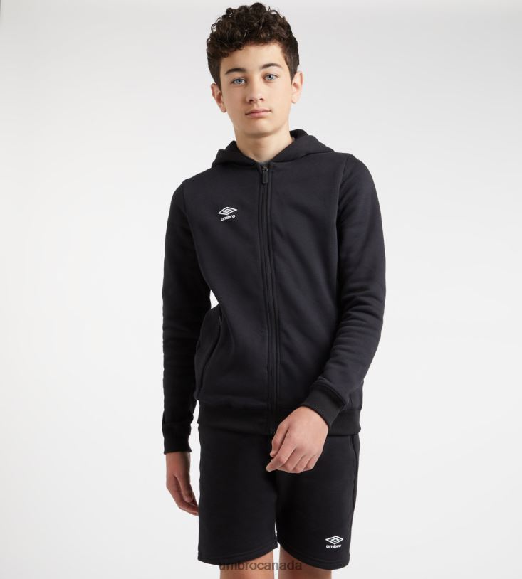 Black/White Clothing Club Leisure ZT Hoodie Junior Kids Umbro 262Z8615