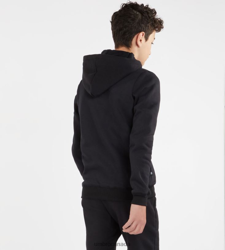 Black/White Clothing Club Leisure ZT Hoodie Junior Kids Umbro 262Z8615