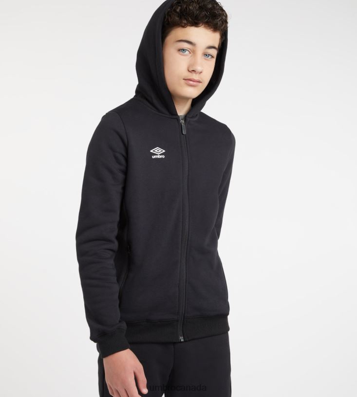 Black/White Clothing Club Leisure ZT Hoodie Junior Kids Umbro 262Z8615