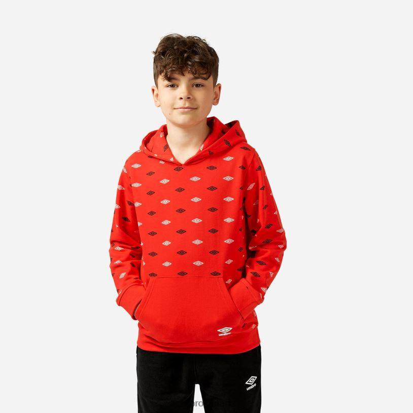 Cherry Tomato Clothing All Over Print Hoodie Kids Umbro 262Z8619