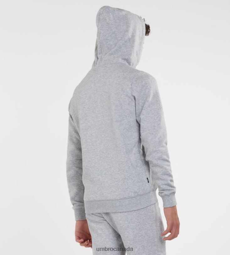 Grey Marl/White Clothing Club Leisure Hoody Junior Kids Umbro 262Z8609