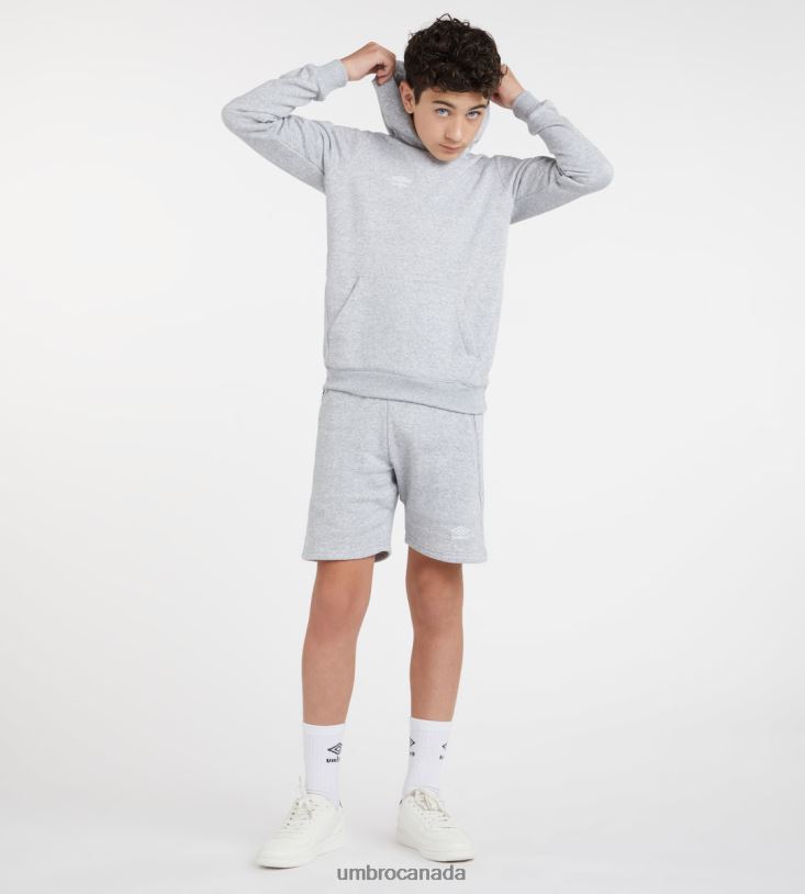 Grey Marl/White Clothing Club Leisure Hoody Junior Kids Umbro 262Z8609