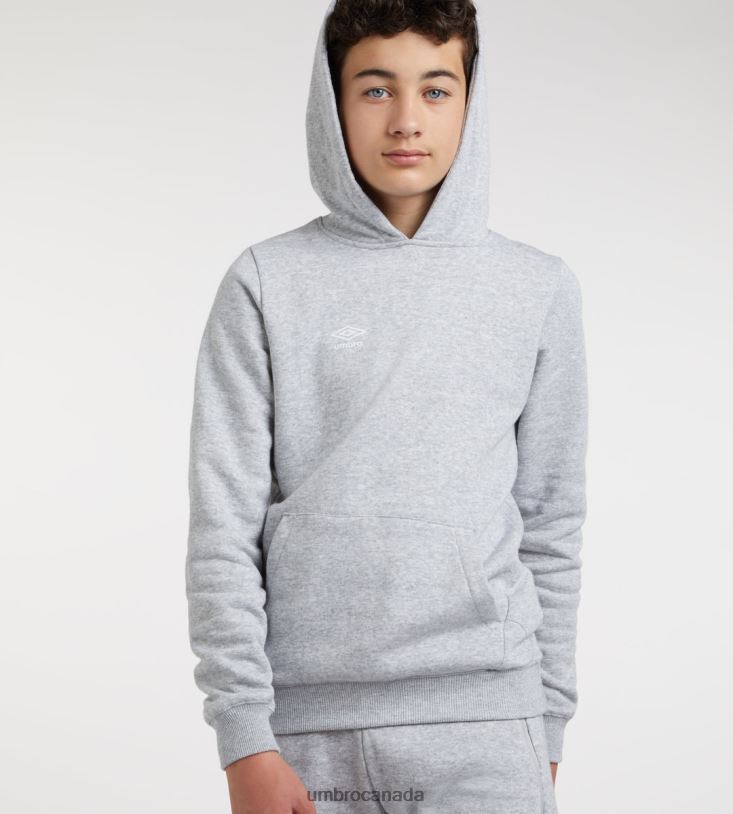 Grey Marl/White Clothing Club Leisure Hoody Junior Kids Umbro 262Z8609