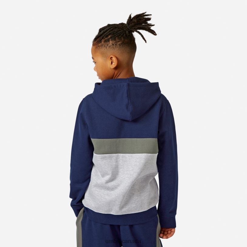 Greymarl/Navy/Gunmetal Clothing Zip Through Hoodie Kids Umbro 262Z8612