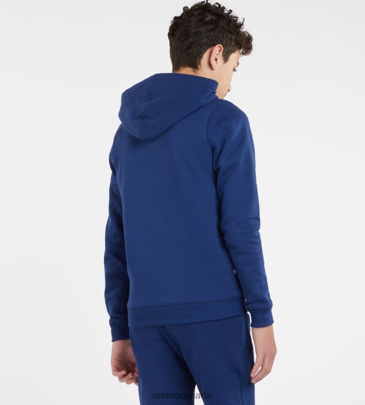 TW Navy/White Clothing Club Leisure Hoody Junior Kids Umbro 262Z8607