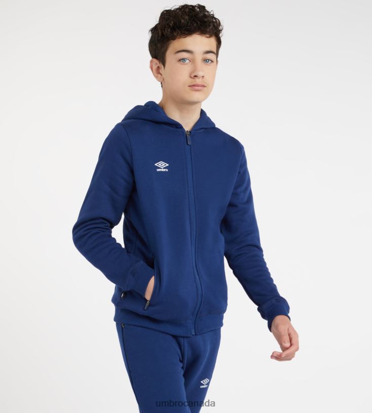 TW Navy/White Clothing Club Leisure ZT Hoodie Junior Kids Umbro 262Z8616