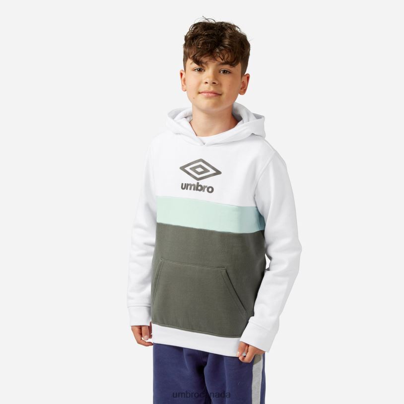 White/Skylight/Gunmetal Clothing Paneled Hoodie Kids Umbro 262Z8622