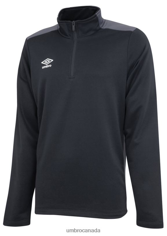 Black/Carbon Clothing Half Zip Top Junior Kids Umbro 262Z8603