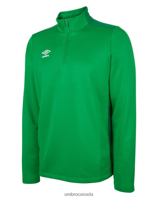 TW Emerald/Verdant Green Clothing Half Zip Top Junior Kids Umbro 262Z8602