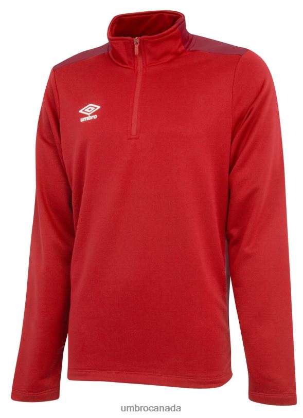 Vermillion/Jester Red Clothing Half Zip Top Junior Kids Umbro 262Z8606
