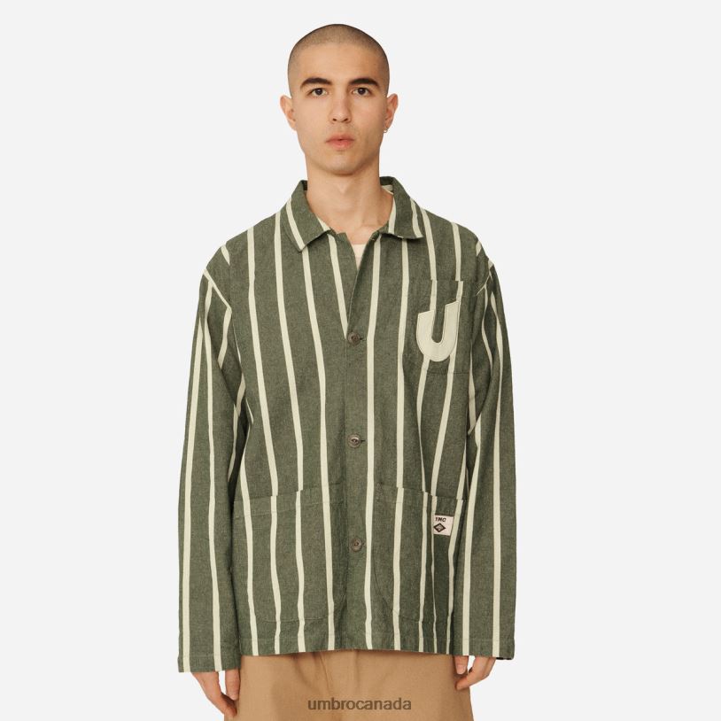 Rain Forest/Cannoli Cream Clothing YMC Striped Refs Jacket Men Umbro 262Z8247