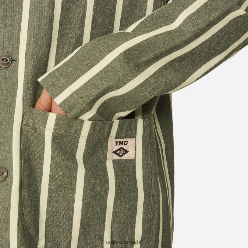 Rain Forest/Cannoli Cream Clothing YMC Striped Refs Jacket Men Umbro 262Z8247