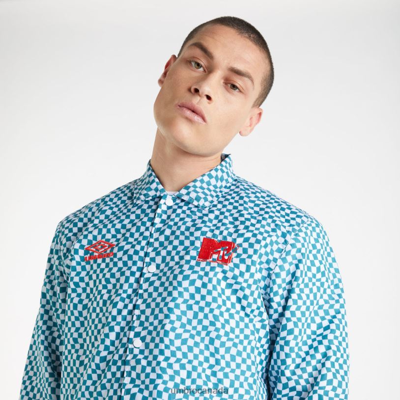 Shaded Spruce/Brilliant White Clothing MTV Coach Jacket Men Umbro 262Z8229