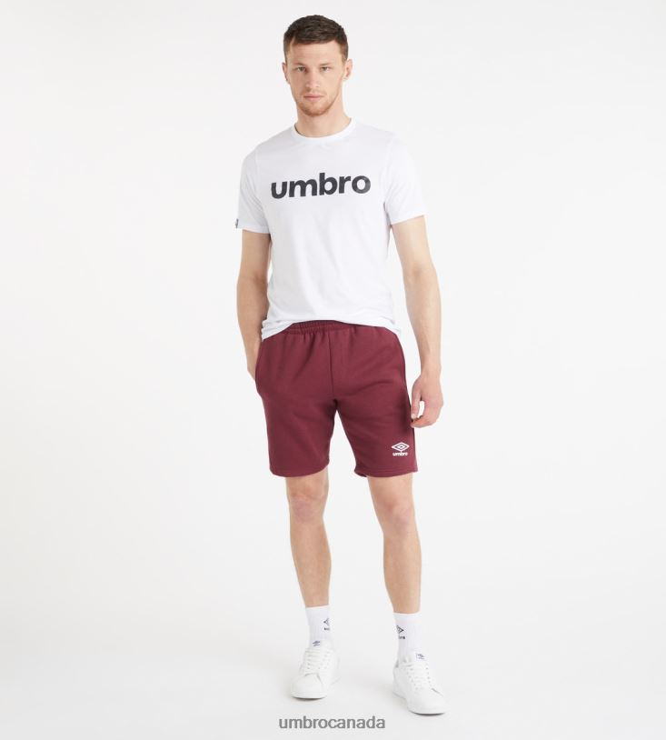 Merlot/White Clothing Active Style Jog Short Men Umbro 262Z8204