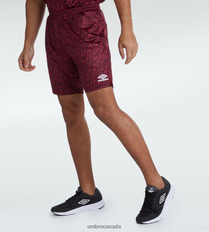 New Claret/White Clothing Graffiti Shorts Men Umbro 262Z8226