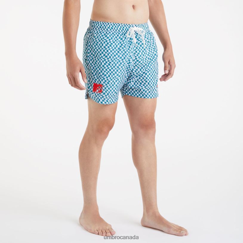 Shaded Spruce/Brilliant White Clothing MTV Swim Short Men Umbro 262Z8203