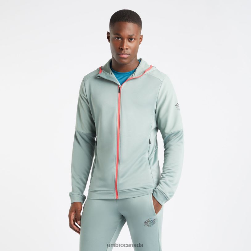 Chinois Green/Geranium Clothing Pro Training Hybrid FZ Hoodie Men Umbro 262Z8149