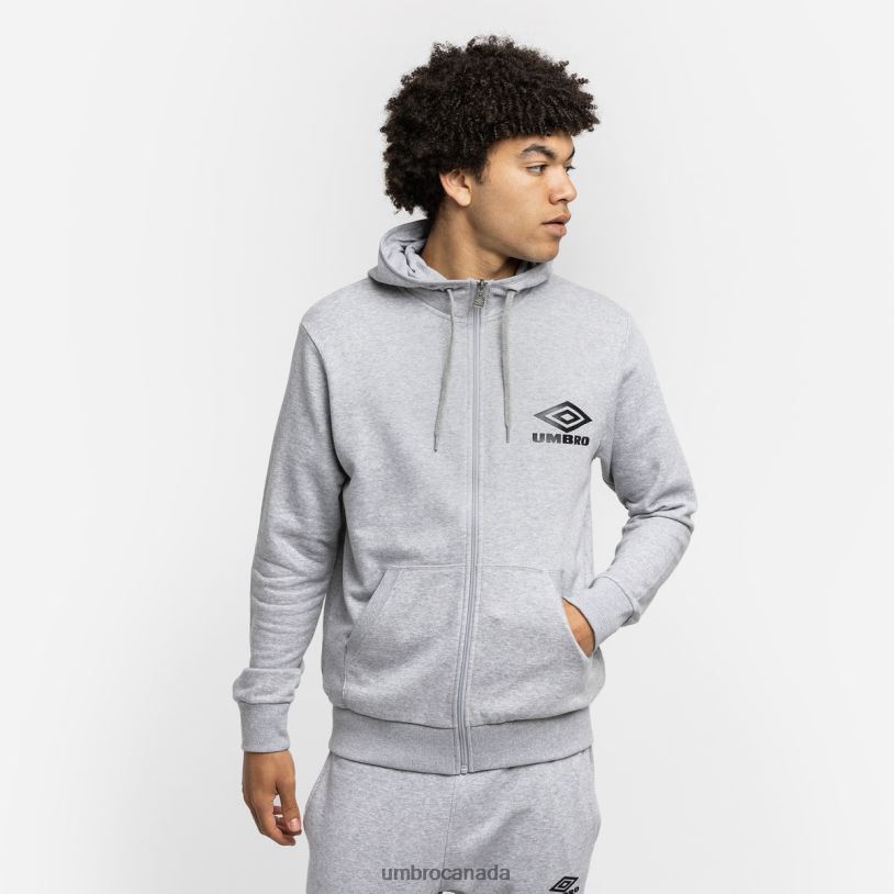 Grey Marl/Black Clothing Diamond ZT Hood Men Umbro 262Z8143