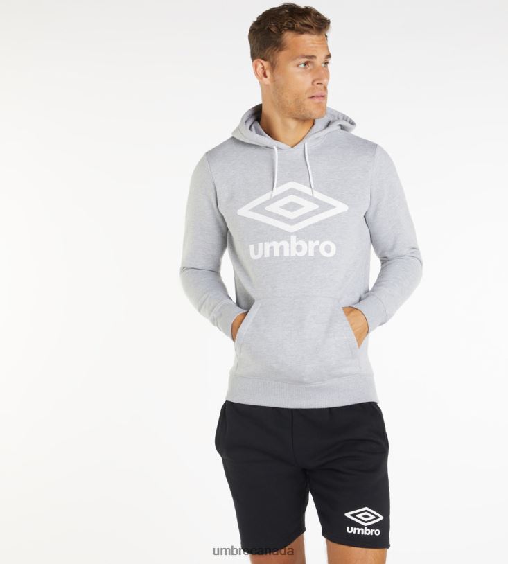 Grey Marl Clothing Large Logo Oh Hoodie Men Umbro 262Z8124