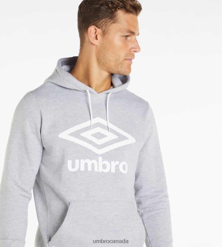 Grey Marl Clothing Large Logo Oh Hoodie Men Umbro 262Z8124