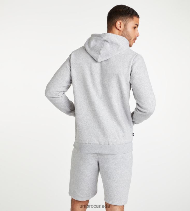 Grey Marl/White Clothing Club Leisure Hoody Men Umbro 262Z8130