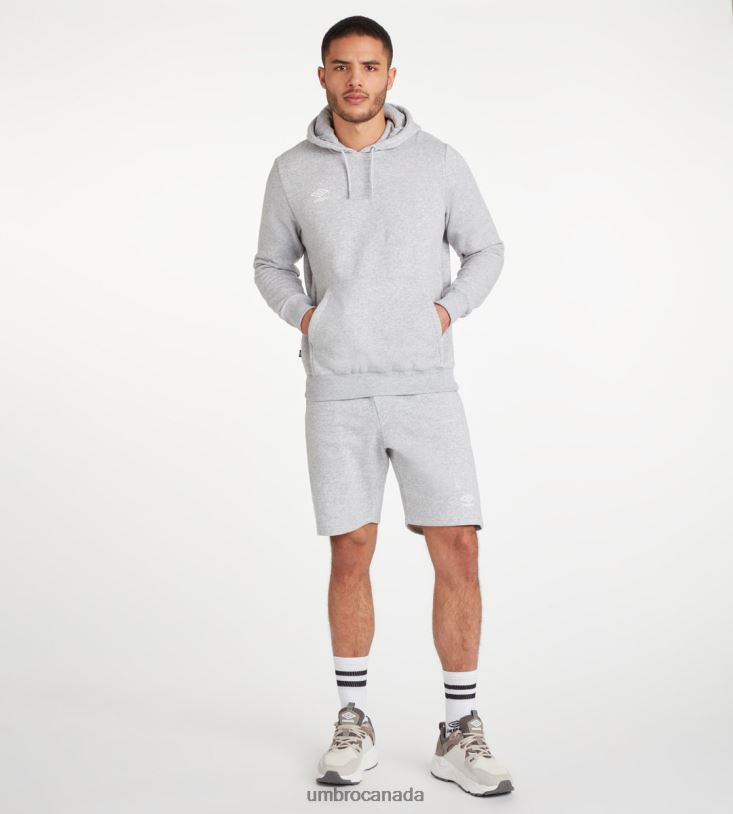 Grey Marl/White Clothing Club Leisure Hoody Men Umbro 262Z8130