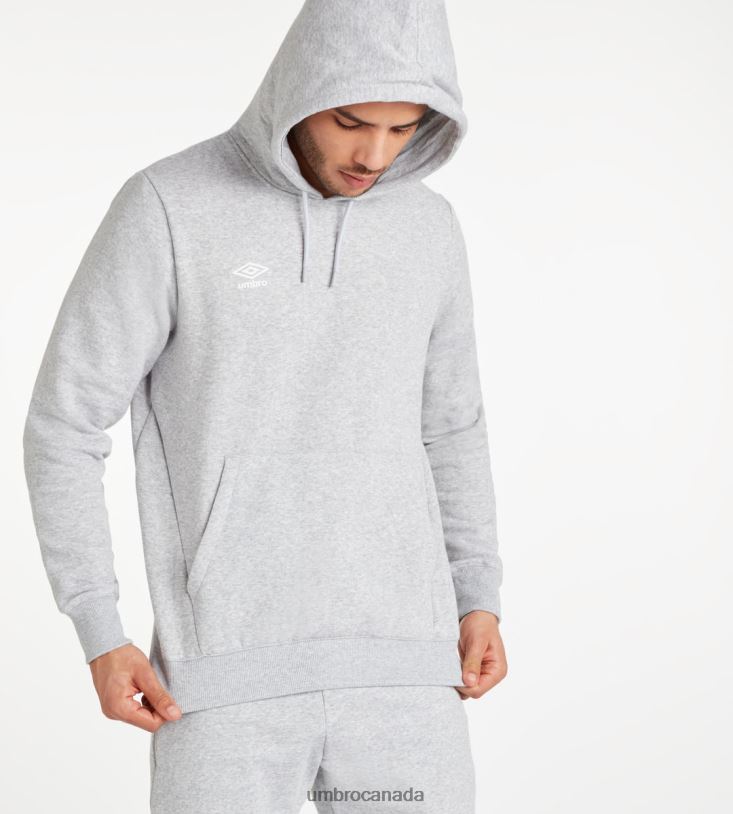 Grey Marl/White Clothing Club Leisure Hoody Men Umbro 262Z8130