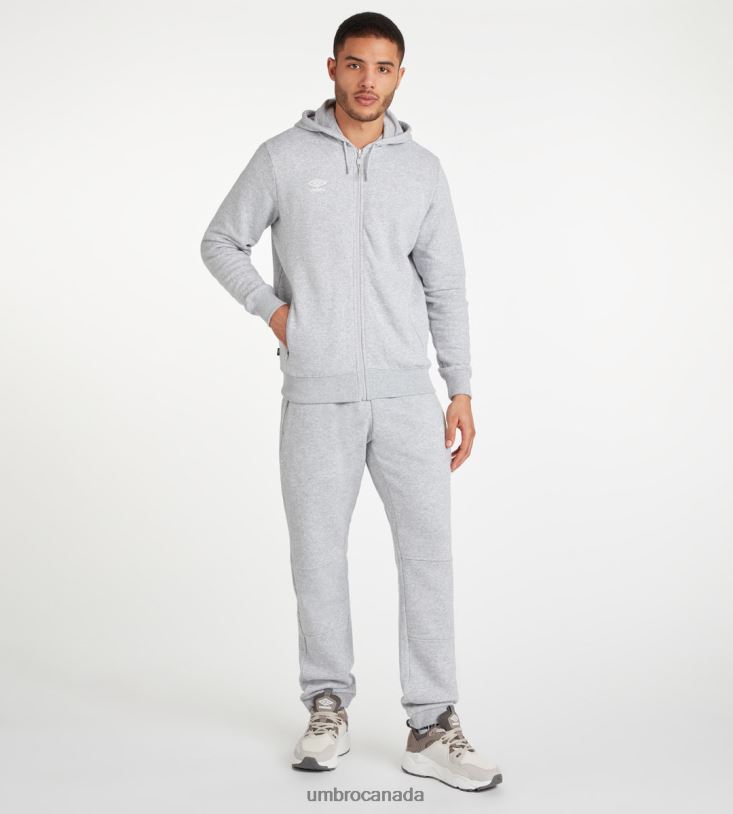 Grey Marl/White Clothing Club Leisure ZT Hoodie Men Umbro 262Z8135