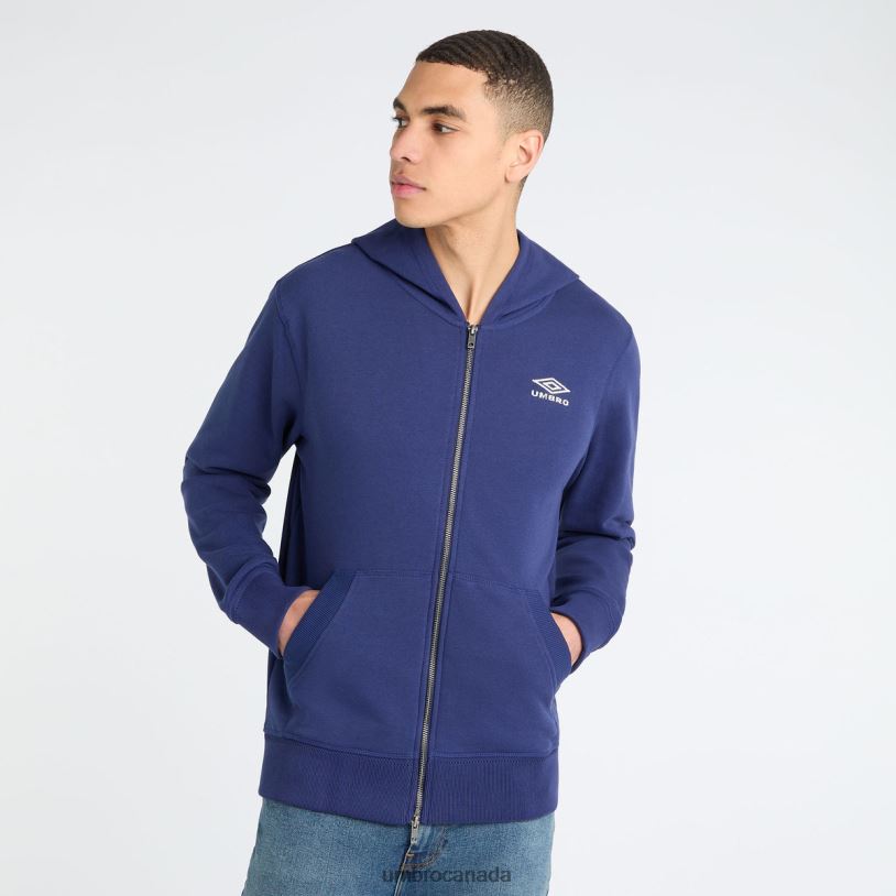 Midnight Sail/Ecru Clothing Zip Hoodie Men Umbro 262Z8106