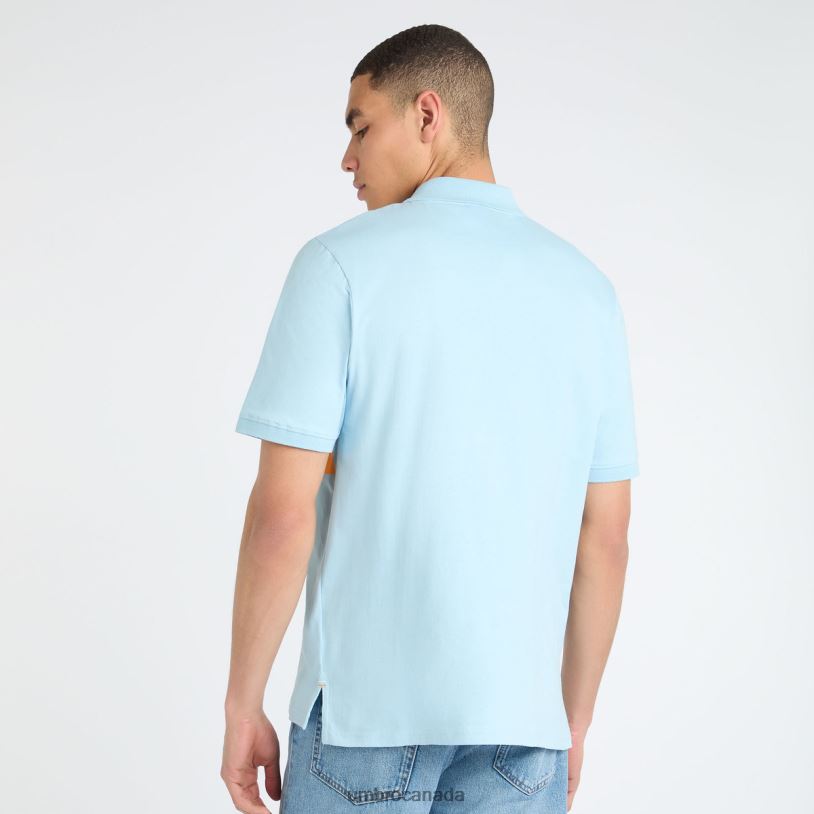 Angel Falls/Ecru/Blazing Orange Clothing Stripe Polo Men Umbro 262Z838