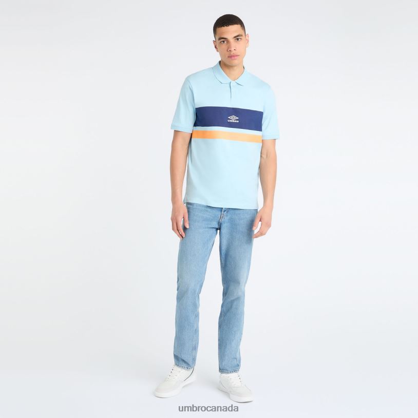 Angel Falls/Ecru/Blazing Orange Clothing Stripe Polo Men Umbro 262Z838