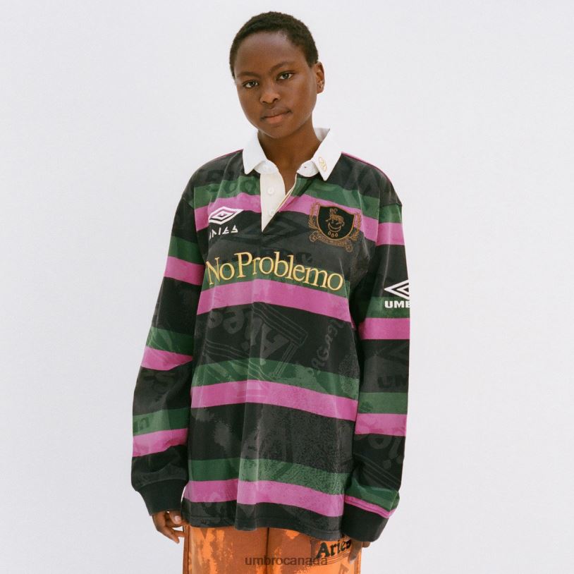 Black/Khaki/Purple Clothing Aries Lasered Rugby Shirt Men Umbro 262Z82