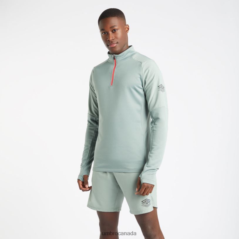 Chinois Green/Geranium Clothing Pro Training Hybrid Half Zip Top Men Umbro 262Z877