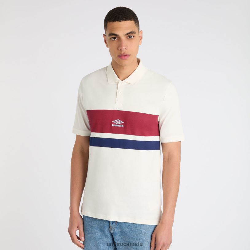 Ecru/Rhubarb/Midnight Sai Clothing Stripe Polo Men Umbro 262Z837