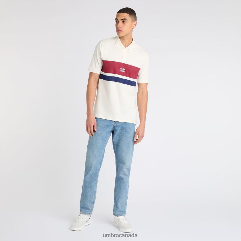 Ecru/Rhubarb/Midnight Sai Clothing Stripe Polo Men Umbro 262Z837