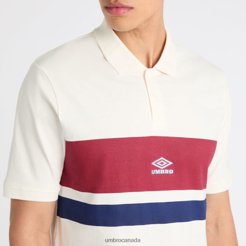 Ecru/Rhubarb/Midnight Sai Clothing Stripe Polo Men Umbro 262Z837