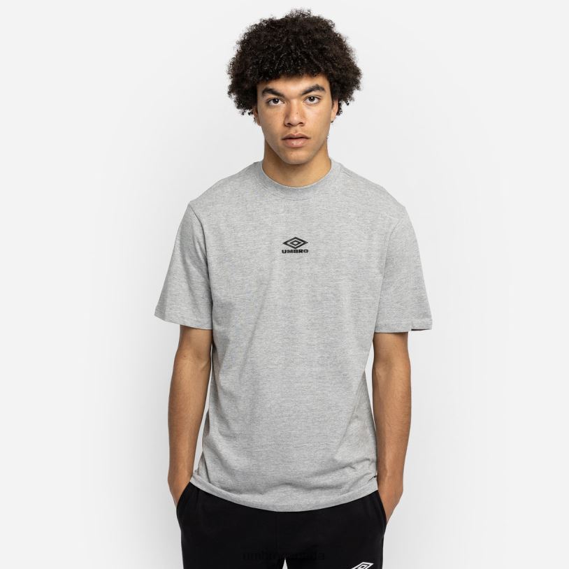 Grey Marl/Black Clothing Diamond Small Logo Tee Men Umbro 262Z873