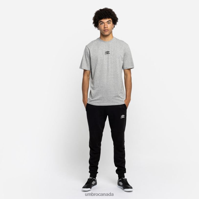 Grey Marl/Black Clothing Diamond Small Logo Tee Men Umbro 262Z873
