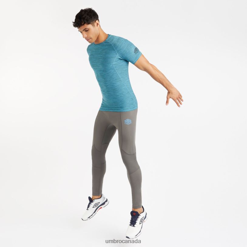 Gunmetal/Malibu Blue Clothing Pro Training Elite Baselayer Men Umbro 262Z84