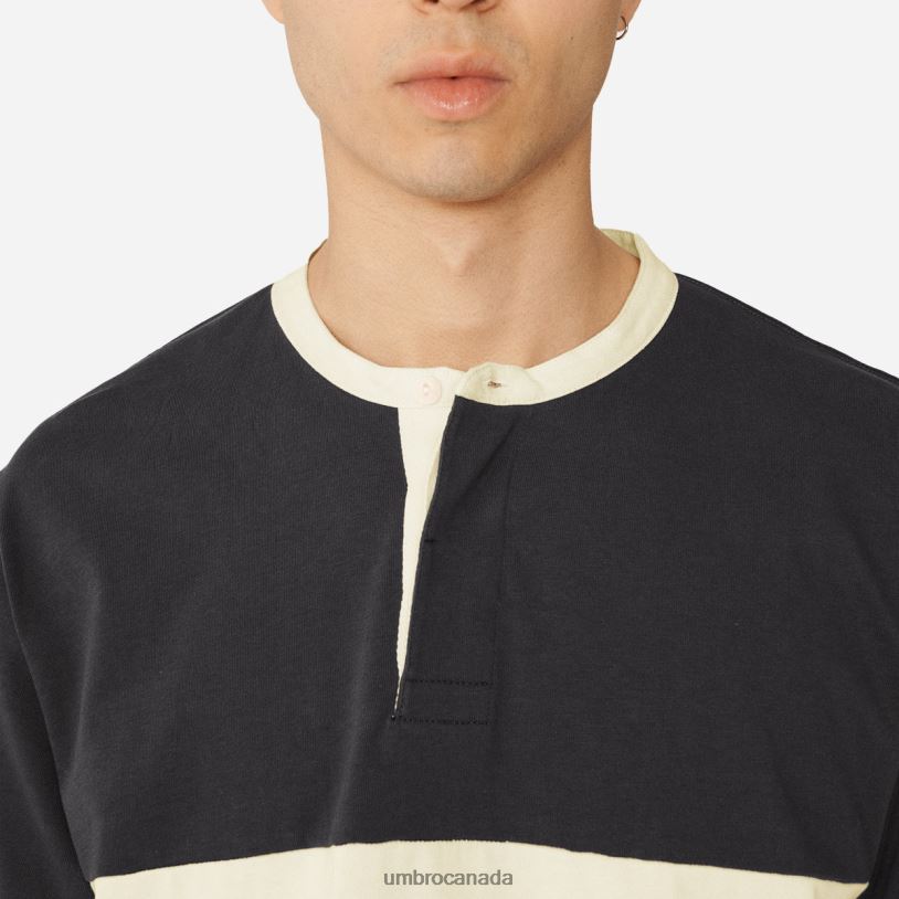 Navy Blazer/Cannoli Cream Clothing YMC Henley Collar Rugby Jersey Men Umbro 262Z888